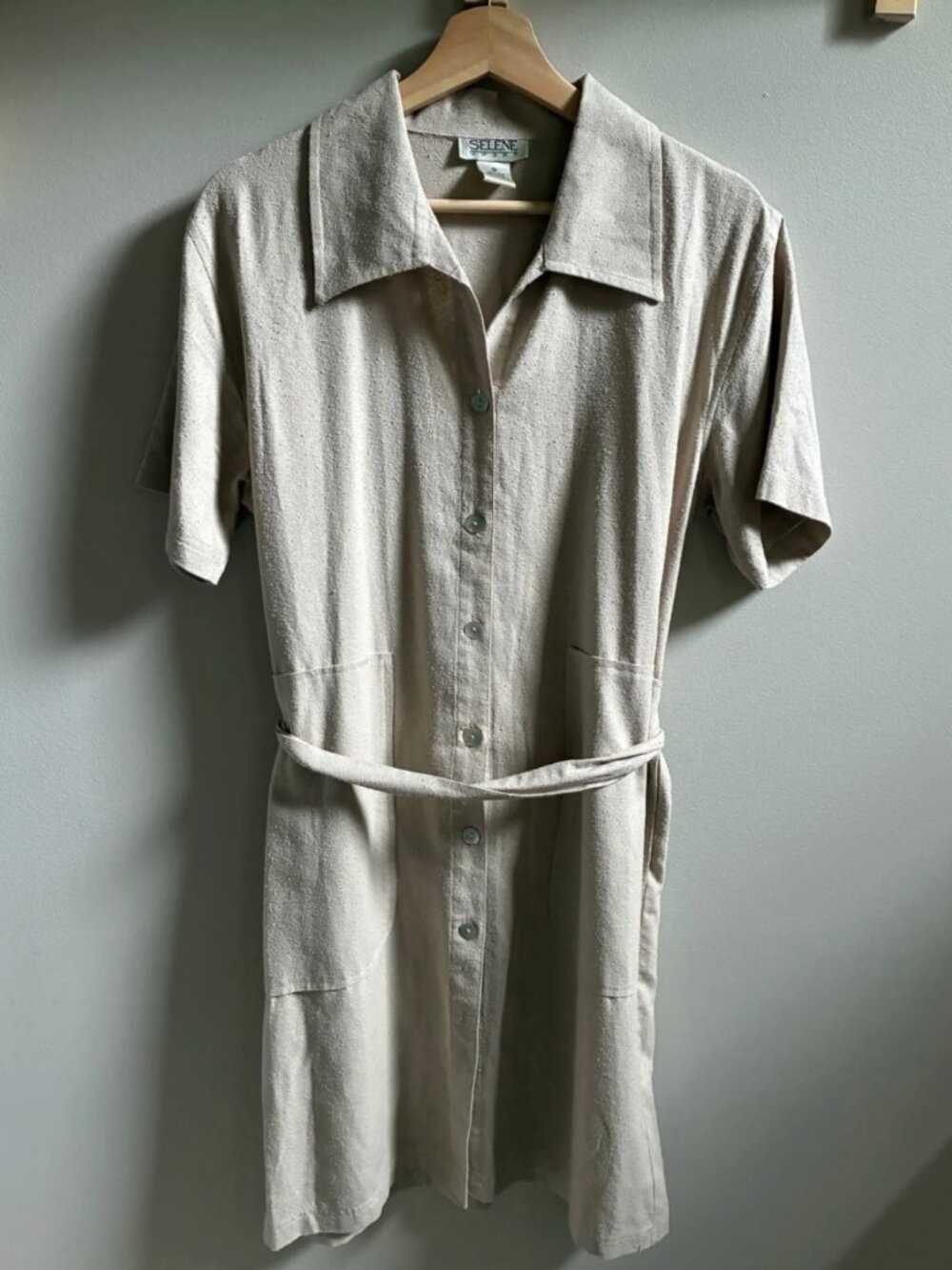 Selene Silk Vintage Silk Noil Button Down Dress
